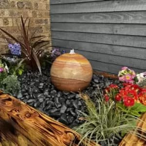 Tranquility Water Features - 30cm Sandstone Sphere Mains Powered Water Feature