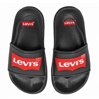 Levis Batwing Kids Sliders - Black 0003