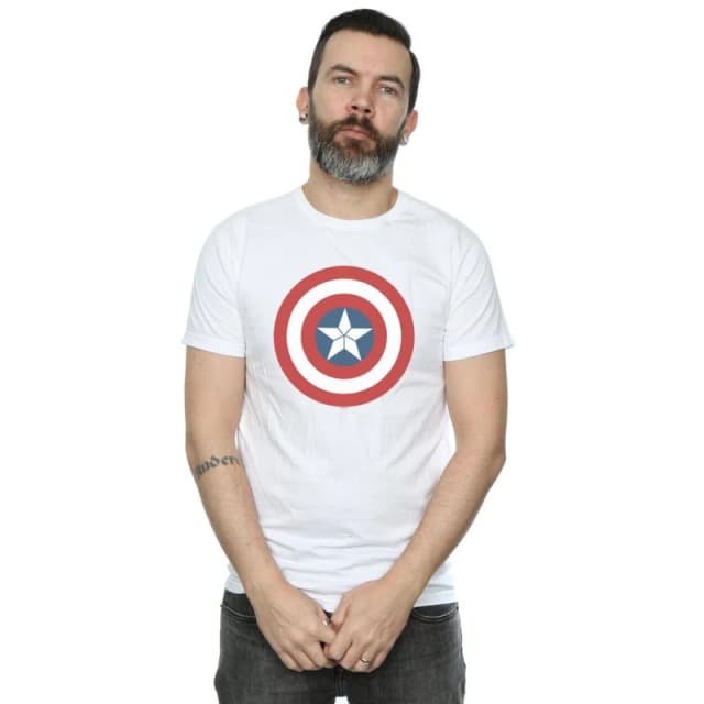 Marvel Marvel Men Captain America Civil War Shield T-Shirt in White Size: Small White S Male 5057981025237