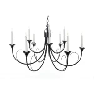Chandelier without lampshades Classica Black 9 bulbs 54cm