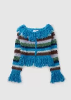 House of Sunny Womens Vivienne Feather Knit Off Shoulder Cardigan In Multi