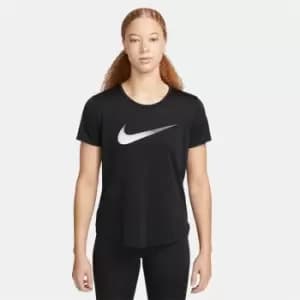 Nike One Dri-FIT Swoosh Womens Short-Sleeved Top - Black