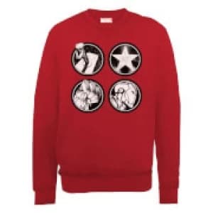 Marvel Avengers Assemble Main Logos Sweatshirt - Red - L