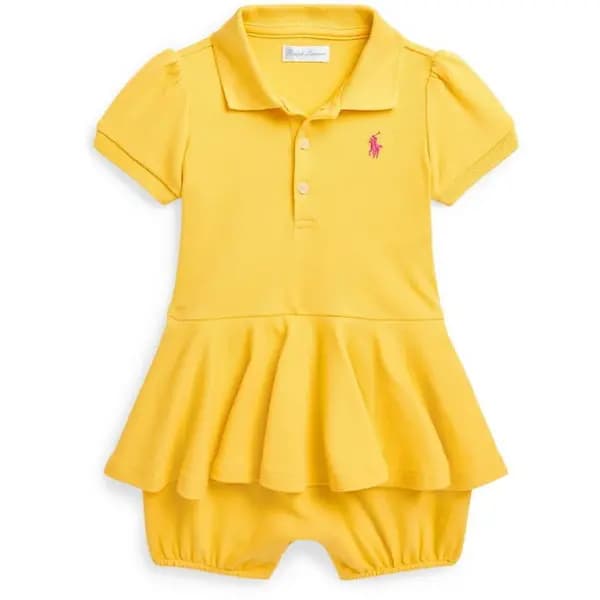 Ralph Lauren PRLB Logo Romper Bb41 - Yellow Baby (3 - 6 Mths)