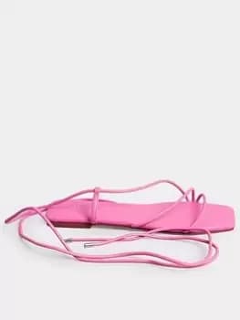 Long Tall Sally Strappy Flat Sandal - Pink, Size 8, Women