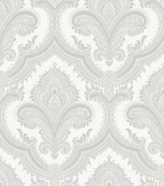 Design ID Did Damask White & Silver Wallpaper