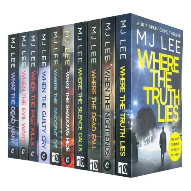 M J Lee DI Ridpath Series 10 Book Set Including Where the Truth Lies, When the Night Ends, Where the Dead Fall M J Lee Books