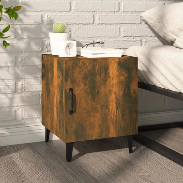 VIDAXL Bedside Cabinet Smoked Oak Engineered Wood Vidaxl 8720286973257