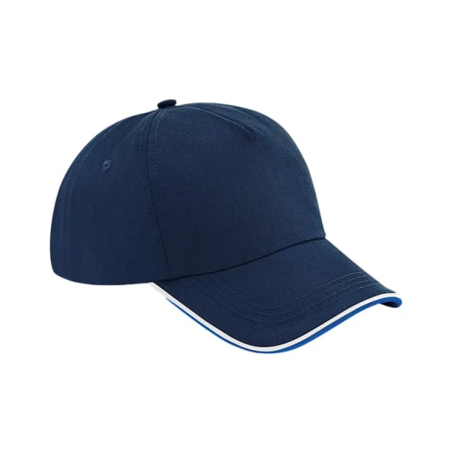 Beechfield Beechfield Men Authentic Piped 5 Panel Cap in Navy Navy One Size Male 5059444612664