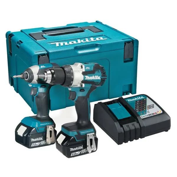 Makita 18v DLX2507TJ Brushless Kit DHP489 Hammer Drill DTD153 Impact Driver 5ah - Makita DLX2507TJ DHP489Z DTD153Z BL1850