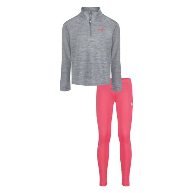 Under Armour Kids Quarter-Zip Poly Tracksuit Steel/Pink female 2 - 3 Years