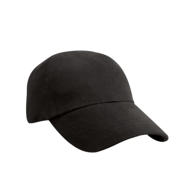 Result Heavy Brushed Cotton Low Profile Cap in Black Unisex One Size