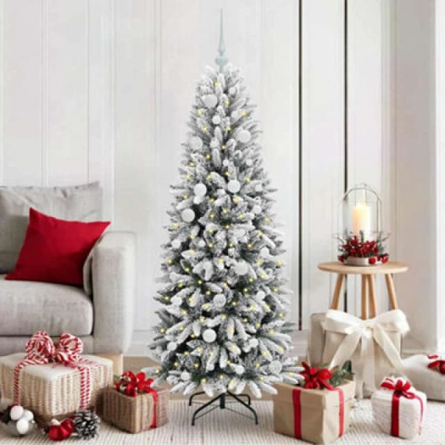 vidaXL Artificial Christmas Tree with 150 LEDs, White Balls White 63 x 63 x 150 cm, White 3396036