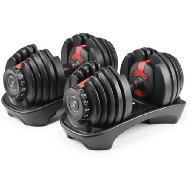 Strongology Urban24 Pair Home Fitness Black Red Adjustable Smart Dumbbells from 2.5kg up to 24kg Training Weights, Multi URBAN24-PAIR