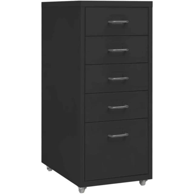 VIDAXL Mobile File Cabinet Black 28x41x69cm Metal Vidaxl 8720286588260