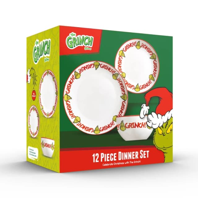 The Grinch 12Pcs Grinch Grinch Grinch Dinner Set White unisex 12 pc