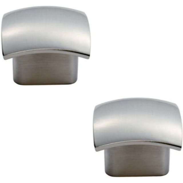 Loops 2x Convex Face Cupboard Door Knob 33 x 30.5mm Satin Nickel Cabinet Handle Metallics unisex