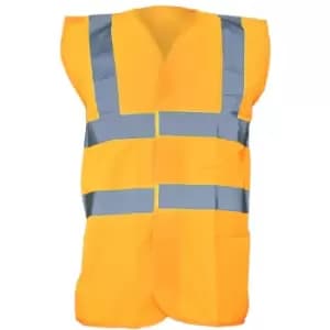 Yoko Unisex Premium Hi-Vis Waistcoat Vest / Jacket (3XL) (Hi Vis Orange) - Hi Vis Orange