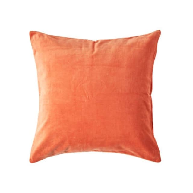 Homescapes Burnt Orange Velvet Cushion Cover, 40 X 40 Cm
