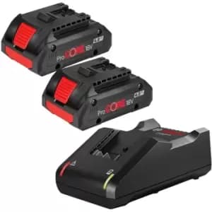 2 x 1600A016GB ProCORE GBA 18v 4.0Ah Lithium Ion Battery & Charger Kit - Bosch