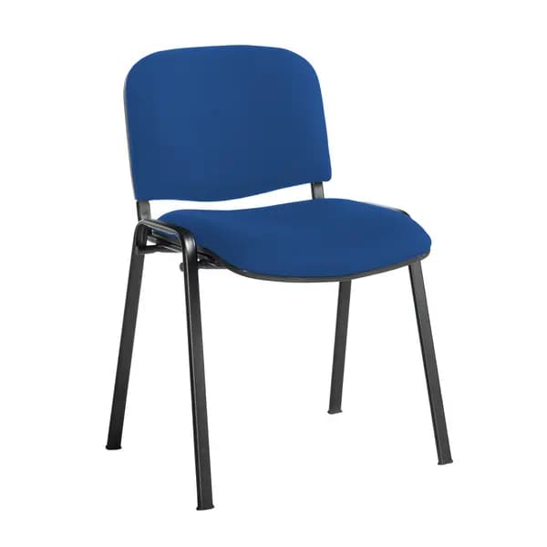 Taurus Stackable Waiting Room Chair with No Arms - Black Frame - Scuba Blue