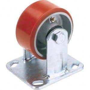 Draper Fixed Plate Fixing Heavy Duty Polyurethane Wheeled Casorr 100mm