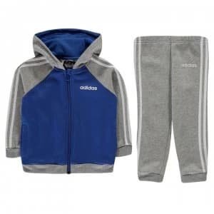adidas Kids 3-Stripes Tracksuit Jogger - MedGrey/Navy
