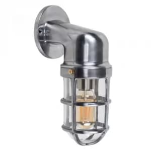 Quay IP44 Nautical Outdoor Wall Light in Brushed Chrome