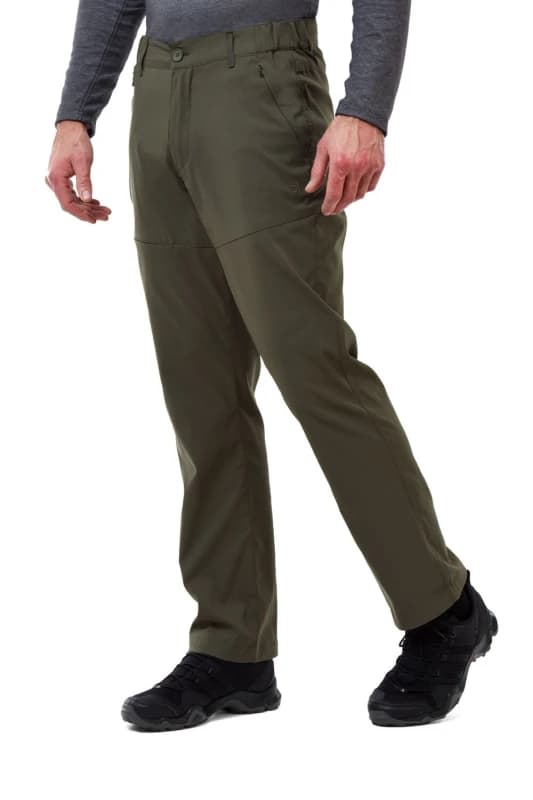 Craghoppers Mens Kiwi Pro Polyamide Walking Trousers 40R - Waist 40' (102cm), Inside Leg 31' Dark Khaki CMJ564-2AT-40R