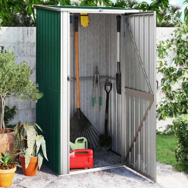 VIDAXL Garden Shed Green 118.5x97x209.5cm Galvanised Steel Vidaxl 8720286512685