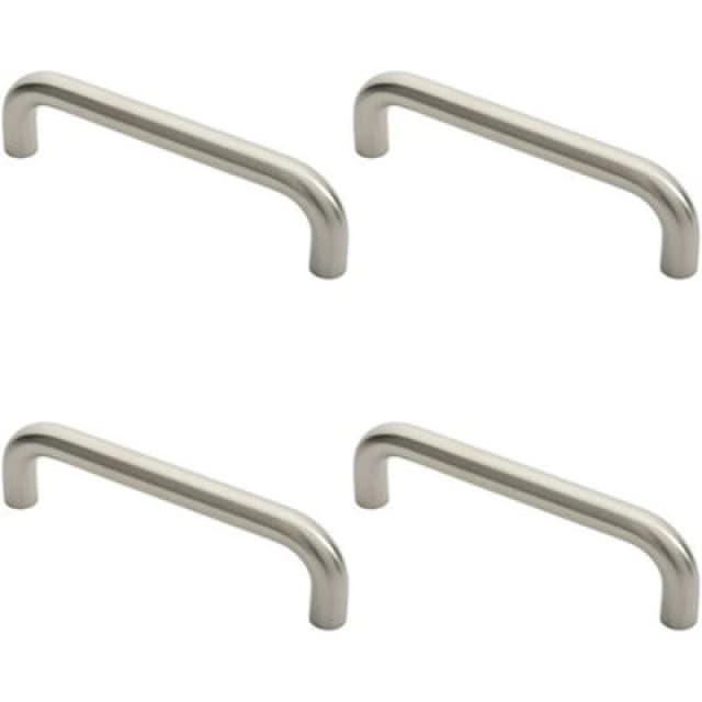 Loops 4x Round D Bar Pull Handle 22mm Dia 225mm Fixing Centres Satin Stainless Steel Metallics unisex