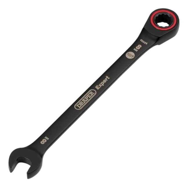 Draper Expert HI-TORQ Metric Ratchet Combination Spanner, 8mm, Black 3879