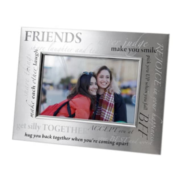 Happy Homewares Modern Collage Friends Themed Picture Frame In Brushed Silver Finish