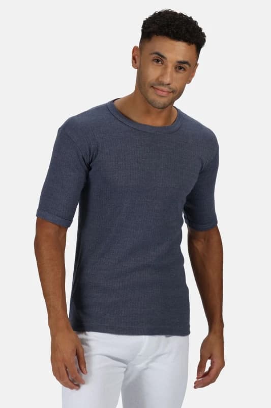 Regatta Regatta Men Thermal Short Sleeve Vest in Mid Navy Size: X-Small Mid Navy XS Male 5063516015093