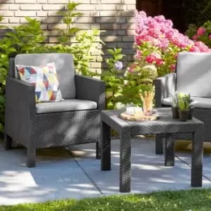 Chicago 2 Seater Balcony Set Dark Grey