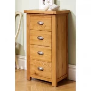 Woburn 4 Drawer Narrow Oak Chest