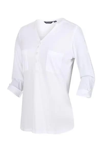 Regatta V-Neck Jersey 'Fflur II' Roll-Up Sleeve T-Shirt White