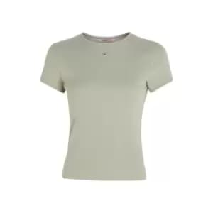 Tommy Jeans Tjw Bby Essential Rib Ss - Green