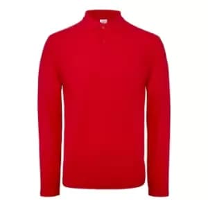 B&C ID.001 Mens Long Sleeve Polo (Pack Of 2) (2XL) (Crimson)