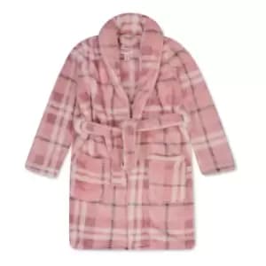 I Saw It First Kids Tartan Dressing Gown - Pink