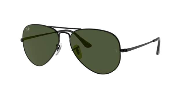 Ray-Ban Aviator Black Green Sunglasses Black unisex