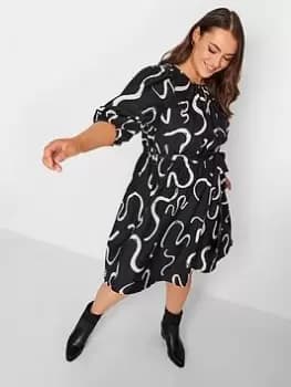 Yours Epp Dress Mono Swirl, Black, Size 16, Women