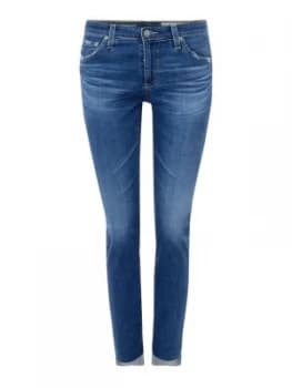 AG Jeans Ankle Stepped Hem Legging in 14 Years Blue Nile Denim Mid Wash