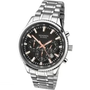Mens Sekonda Sekonda Gents Duel Time Watch Chronograph Watch