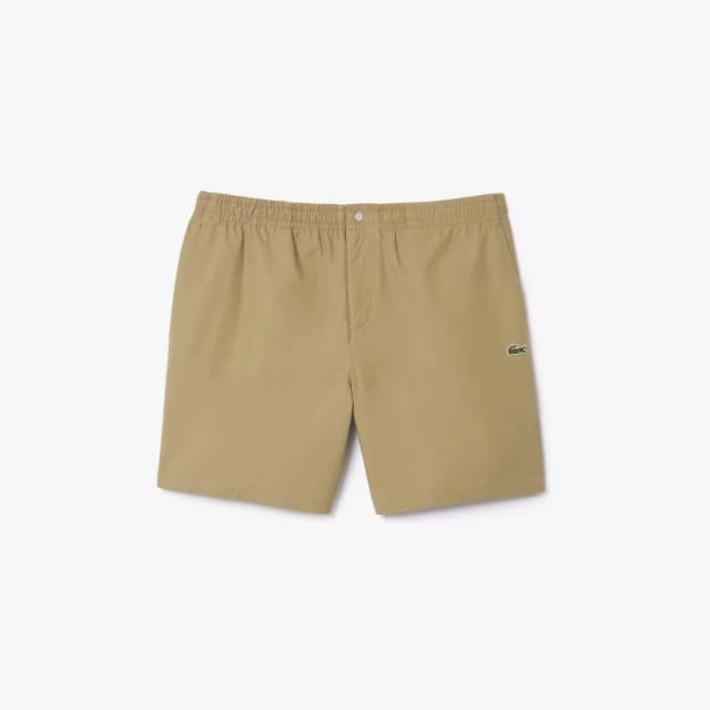 Lacoste Relaxed-Fit Poplin Shorts Beige male XS