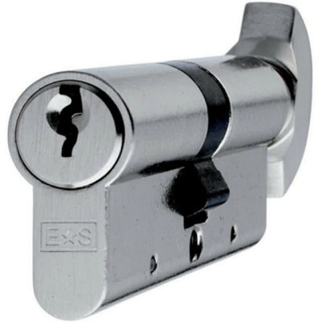 Loops 70mm Double EURO Cylinder & Thumbturn Lock Keyed to Differ 5 Pin Nickel Plated Metallics unisex