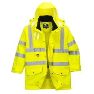 Oxford Weave 300D Class 3 Hi Vis 7-in-1 Traffic Jacket Yellow 2XL