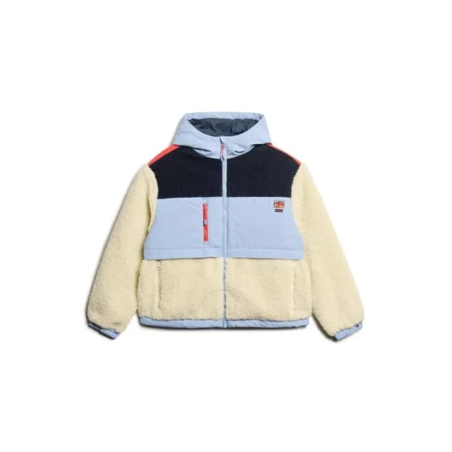 Superdry Urban Cream Hooded Fleece Jacket Cream Female M 234437UK