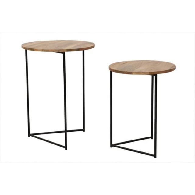 Jaipur Furniture Ltd Ravi Large Stool - Mango Wood/Iron - L43 x W43 x H58cm - Light Finish in Brown Brown Unisex