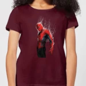 Marvel Spider-man Web Wrap Womens T-Shirt - Burgundy - L